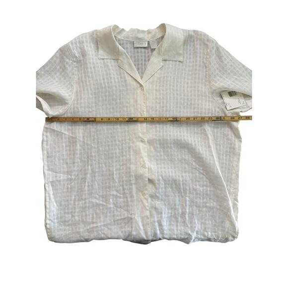 NWT Elisabeth by Liz Claiborne Cream Classic linen Button Down Shirt Size 22 - Picture 5 of 6